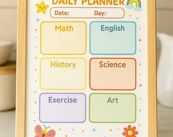 Pastel Homeschool Tagesablauf zum Ausdrucken: Elementarplaner (PDF-Download