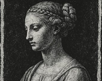 Italienisches Renaissance Poster | Gritty Black & White High Texture Art Geschichte Klasse