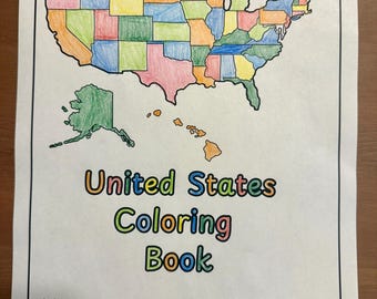 50 States County Map Coloring Book, US Geography Homeschool Printable (Digital Download)