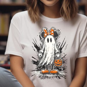 Cute Ghost Halloween Shirt, Fall Pumpkin Spooky Tee, Vintage Scary Season T-Shirt, Gothic Ghostcore Outfit, Autumn Aesthetic Top