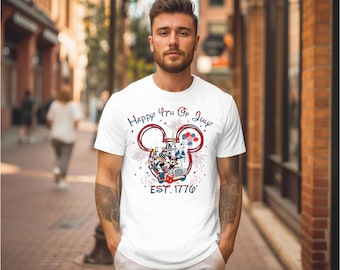 Mickey Mouse 4th of July Shirt, Patriotic USA Tee, Independence Day T-Shirt, Fireworks Castle Shirt, Est 1776 Mickey Outfit