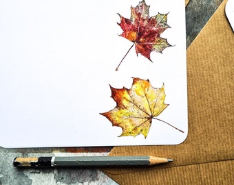 Letter Writing Set - Leaves and Trees - Illustrated Writing Paper, Autumn Stationery Set