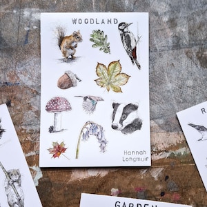 Folha de adesivos - Adesivos de floresta, adesivos de papel ecológico A6