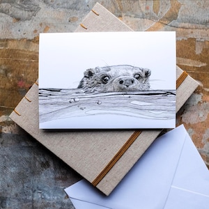 Carte vierge - Loutre dans l'eau