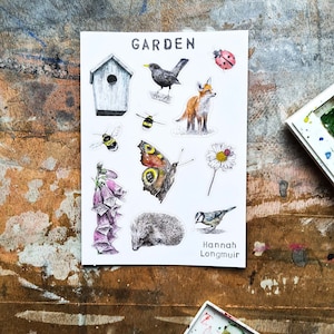 Folha de adesivos - Adesivos no jardim, adesivos de papel ecológico A6
