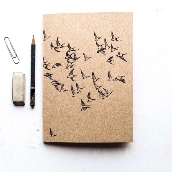 Sketchbook - Flying Geese, bird notebook, nature jotter