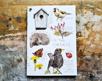 In the Garden Notebook - A6 Plain Paper, garden journal, gardener sketchbook