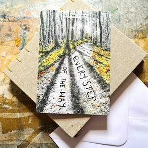 With You Every Step of the Way - kaart van steun, vriendschap in moeilijke tijden - blanco binnenkant