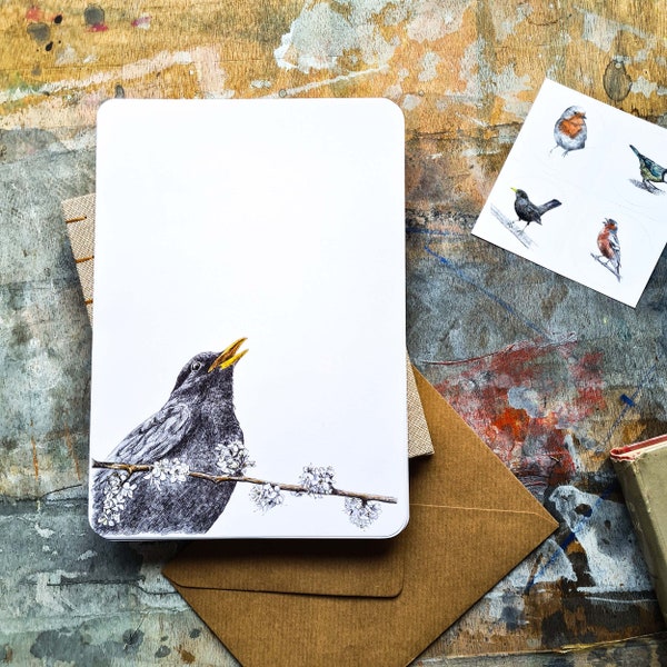 Letter Writing Set - Garden Birds - Illustrated Writing Paper, Nature Stationery Set