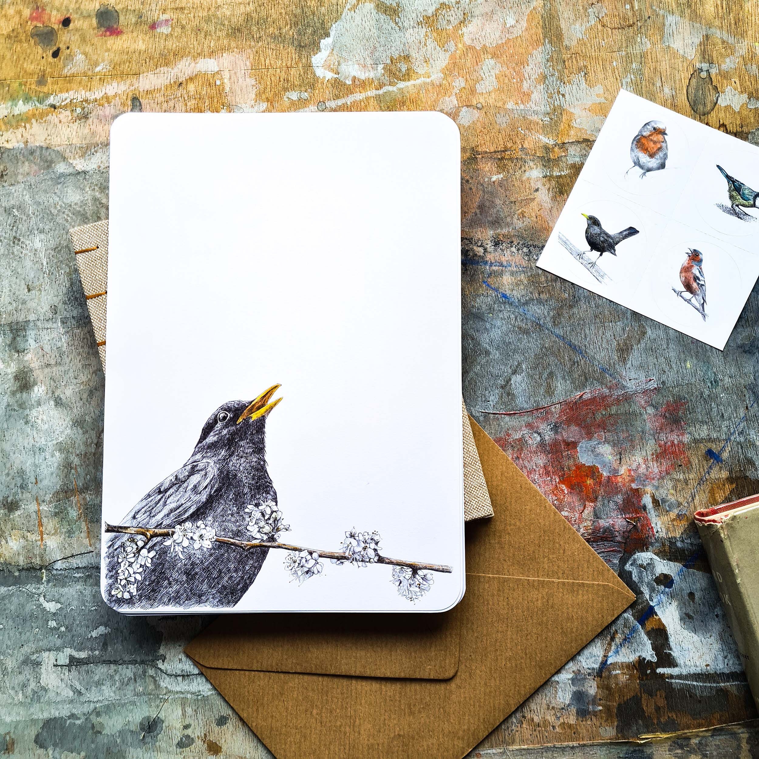 Letter Writing Set - Garden Birds - Illustrated Writing Paper, Nature…