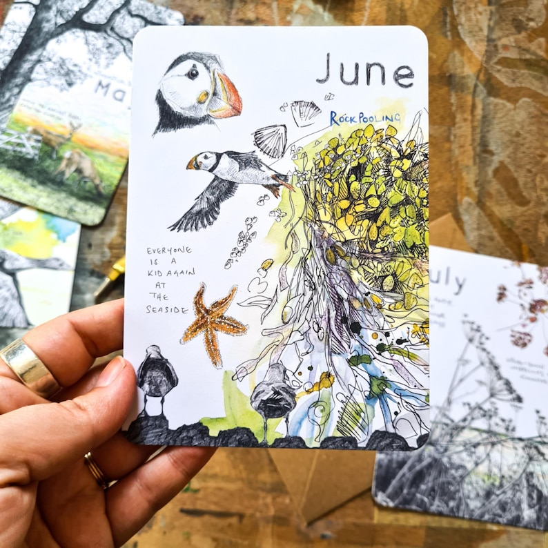 Postales de vida silvestre "Meses salvajes 2026": Año natural, sobres Kraft imagen 8