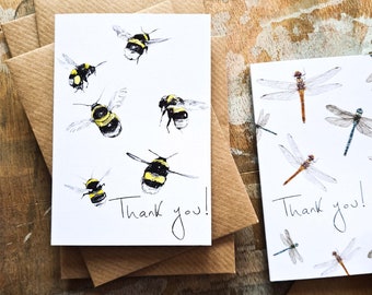 Mini 'Thank You' Cards -Pack of 5 little cards with envelopes