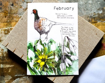 February Blank Card - Months of the Year, February Birthday