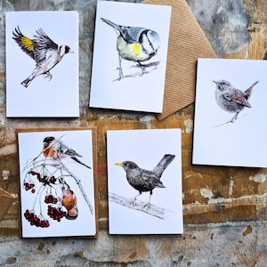 Mini Notecard Set Garden Birds Pack of 5 image 2