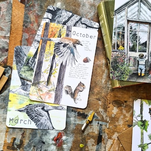 Postales de vida silvestre "Meses salvajes 2026": Año natural, sobres Kraft imagen 5