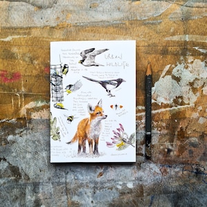 Urban Wildlife Notebook - A6 Plain Paper, garden journal, gardener sketchbook