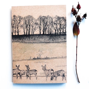 Skizzenbuch - Rehbock - A5 Natur-Notizbuch