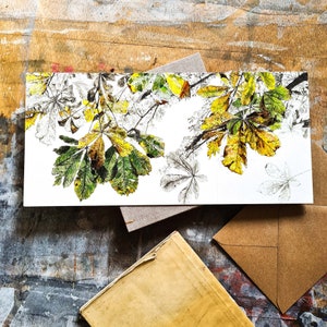 Chestnut Canopy – Autumn Concertina Card – zig zag fold