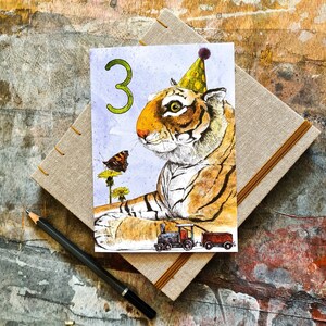 Third Birthday Card - Three Years Old - numbers birthday card, 3, blank inside