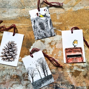 Gift Tags - Winter Gift Tags Set of 4, Christmas gift wrap