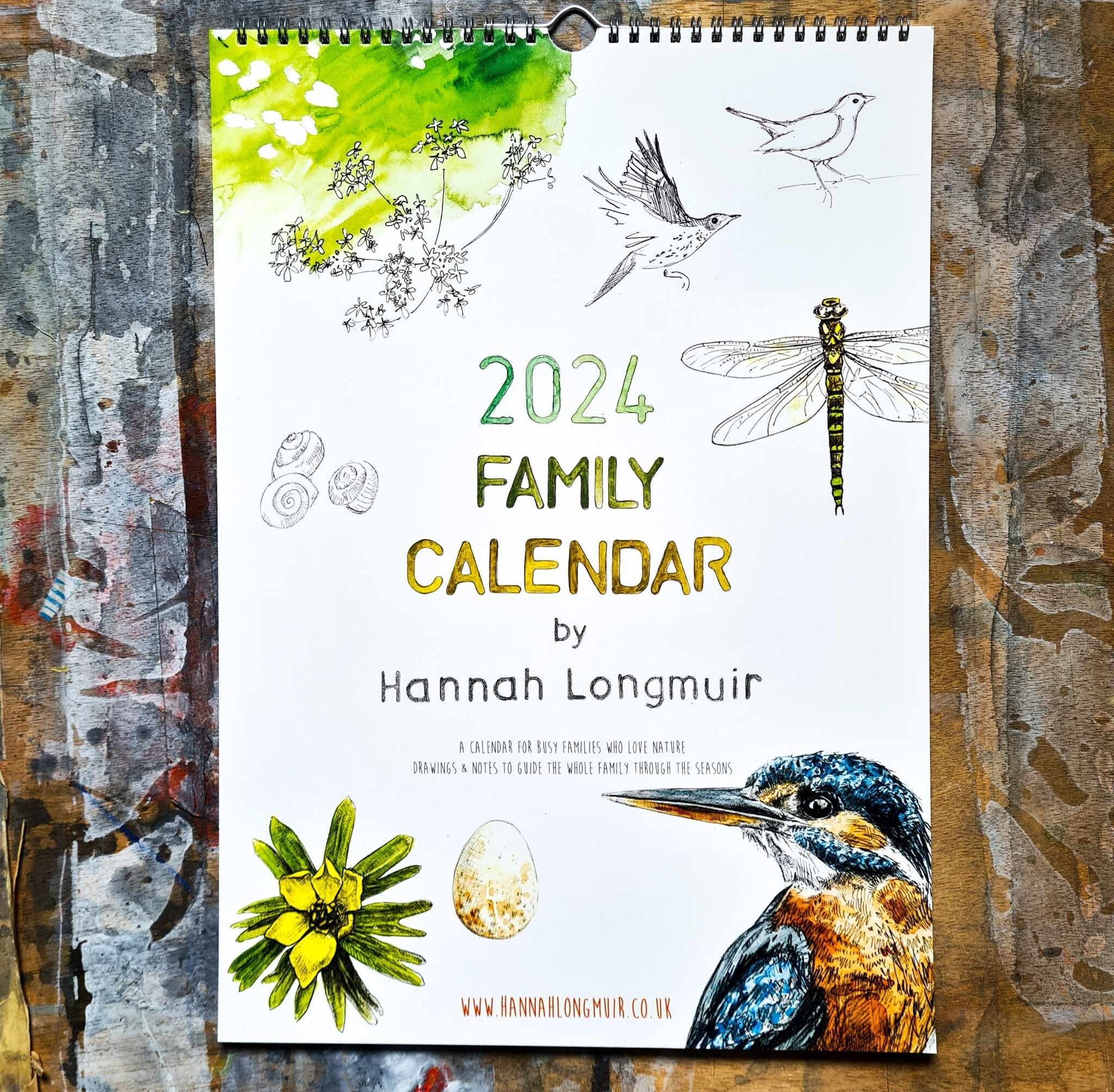 Calendrier organisateur familial 2024 Calendrier mural A3/espace pour 4  membres de la famille pour les amoureux de la nature occupés -  France