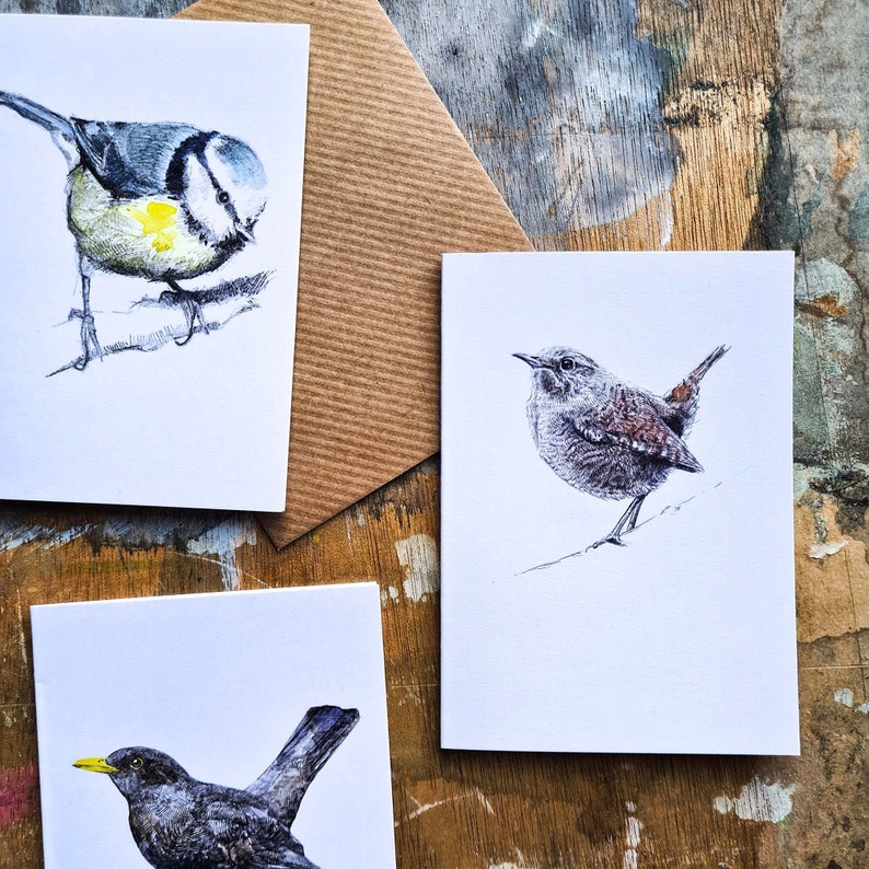 Mini Notecard Set Garden Birds Pack of 5 image 1