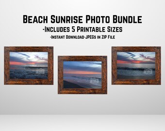 Beach Sunrise Photo Print Set | Coastal Wall Art (Digital Download)