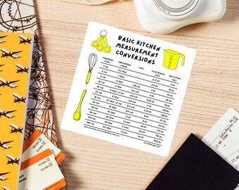Imán para conversión de medidas de cocina: guía práctica para cocinar y hornear, regalo ideal para cocineros y panaderos caseros.