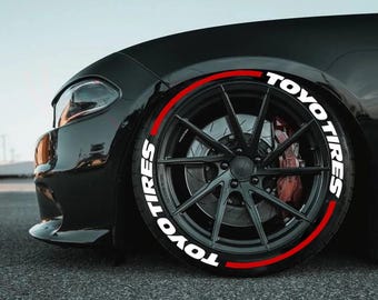 Toyo Tires Stripe Permanent Sticker Tire Stickers Tire Letters 1.25'' For All 4 Tires 8pcs