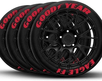 Goodyear Eagle F1 Permanent Sticker Tire Stickers Tire Letters 1.25'' For All 4 Tires 8pcs