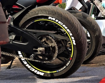Michelin Motorcycle Accessories Permanent Sticker Tire Stickers Tire Letters 0.75'' For All Tires 8pcs