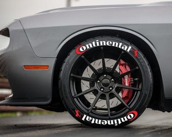 Continental Permanent Sticker Tire Stickers Tire Letters 1.25'' For All 4 Tires 8pcs