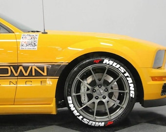 Mustang Permanent Sticker Tire Stickers Tire Letters 1.25'' For All 4 Tires 8pcs