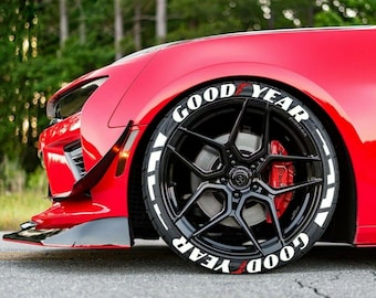 Goodyear Stripe Permanent Sticker Tire Stickers Tire Letters 1.25'' For All 4 Tires 8pcs