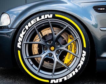 Michelin Stripe Permanent Sticker Tire Stickers Tire Letters 1.25'' For All 4 Tires 8pcs