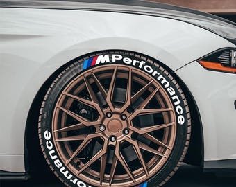 M Performance Permanent Sticker Tire Stickers Tire Letters 1.25'' For All 4 Tires 8pcs