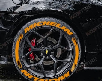 Michelin Stripe Permanent Sticker Tire Stickers Tire Letters 1.25'' For All 4 Tires 8pcs