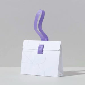 Personalized Paper Bag with Lid and Ribbon Bow