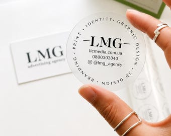 Custom Clear Label Stickers, Personalized Business Logo Stickers, Transparent Packaging Labels