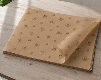 Custom Kraft Tissue Paper 480x680 mm, Personalized Logo Wrapping Paper, Custom Printed Packaging Paper for Boutique Branding