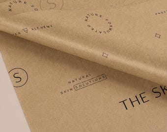 A3 Custom Kraft Paper, Personalized Packaging Paper with Logo, Eco Friendly Branded Wrapping Paper for Small Business