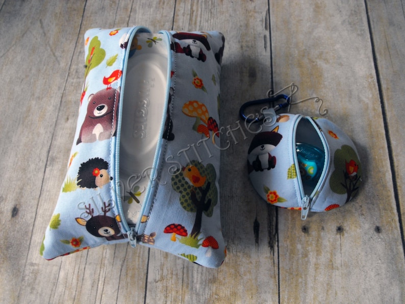 Diaper Bag Accessories Baby Gift Set Forest Animals Pacifier Pod and Wipes Case Set
