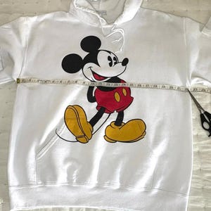 Vintage Disney Mickey Mouse Hoodie Men's L White Fleece image 6