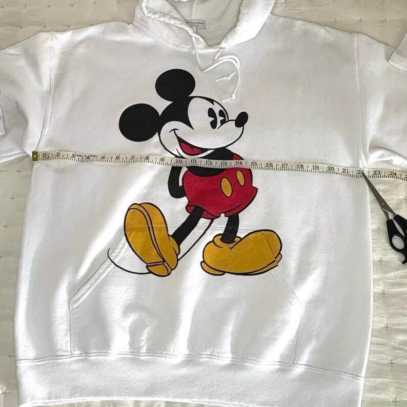 Vintage Disney Mickey Mouse Hoodie Men's L White Fleece image 6