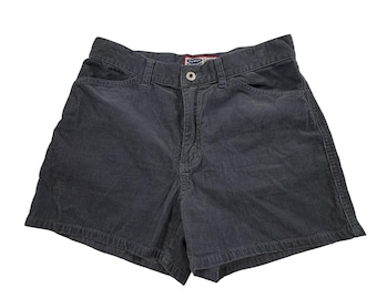 Pantalones cortos de pana vintage Old Navy para mujer, talla 6, color gris, tiro alto, estilo preppy de los 90, ideales para festivales.