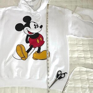 Vintage Disney Mickey Mouse Hoodie Men's L White Fleece image 5