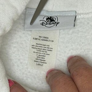 Vintage Disney Mickey Mouse Hoodie Men's L White Fleece image 4