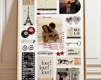 Editable Matchbook Template: Custom Couple Matchbox Poster (Valentine's Day Gift, DIY Canva)