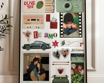 Retro Green Matchbox Art Poster: DIY Template (Digital Download, Canva Editable Design)