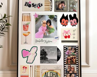 Best Friend Memory Collage: Retro Matchbox Art (Canva Editable, Printable)